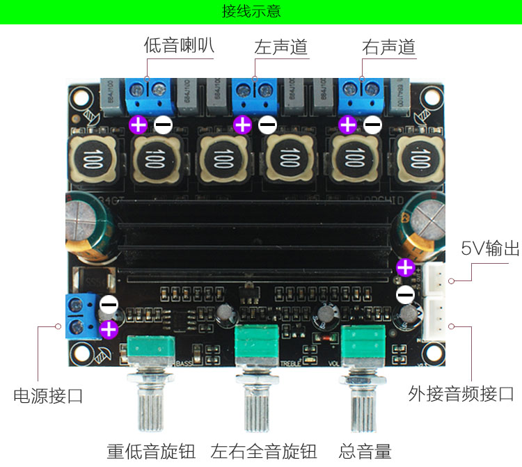 数字功放机+24V 5A适配器接喇叭有电流声 去