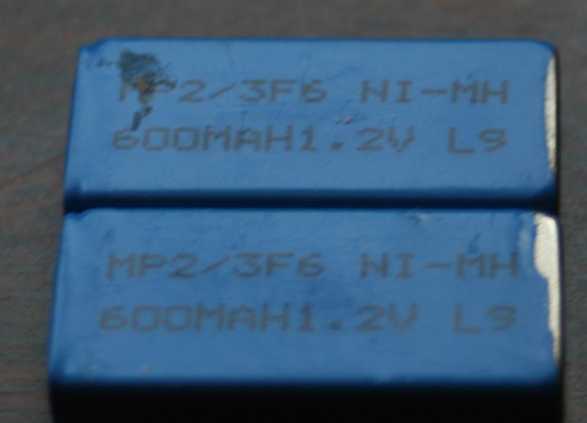 MP 2/3F6 Ni-Mh 600MAH 1.2v L9